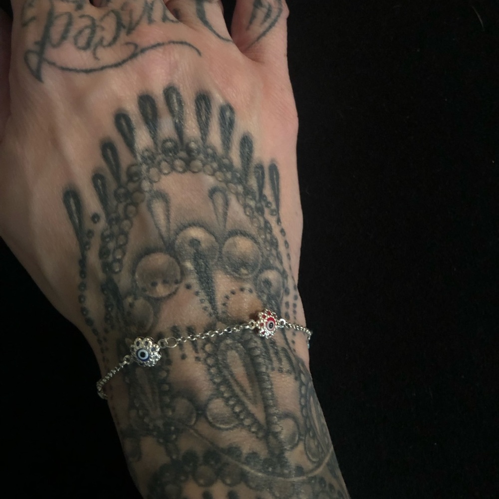 Dainty Sterling Silver Evil Eye Bracelet